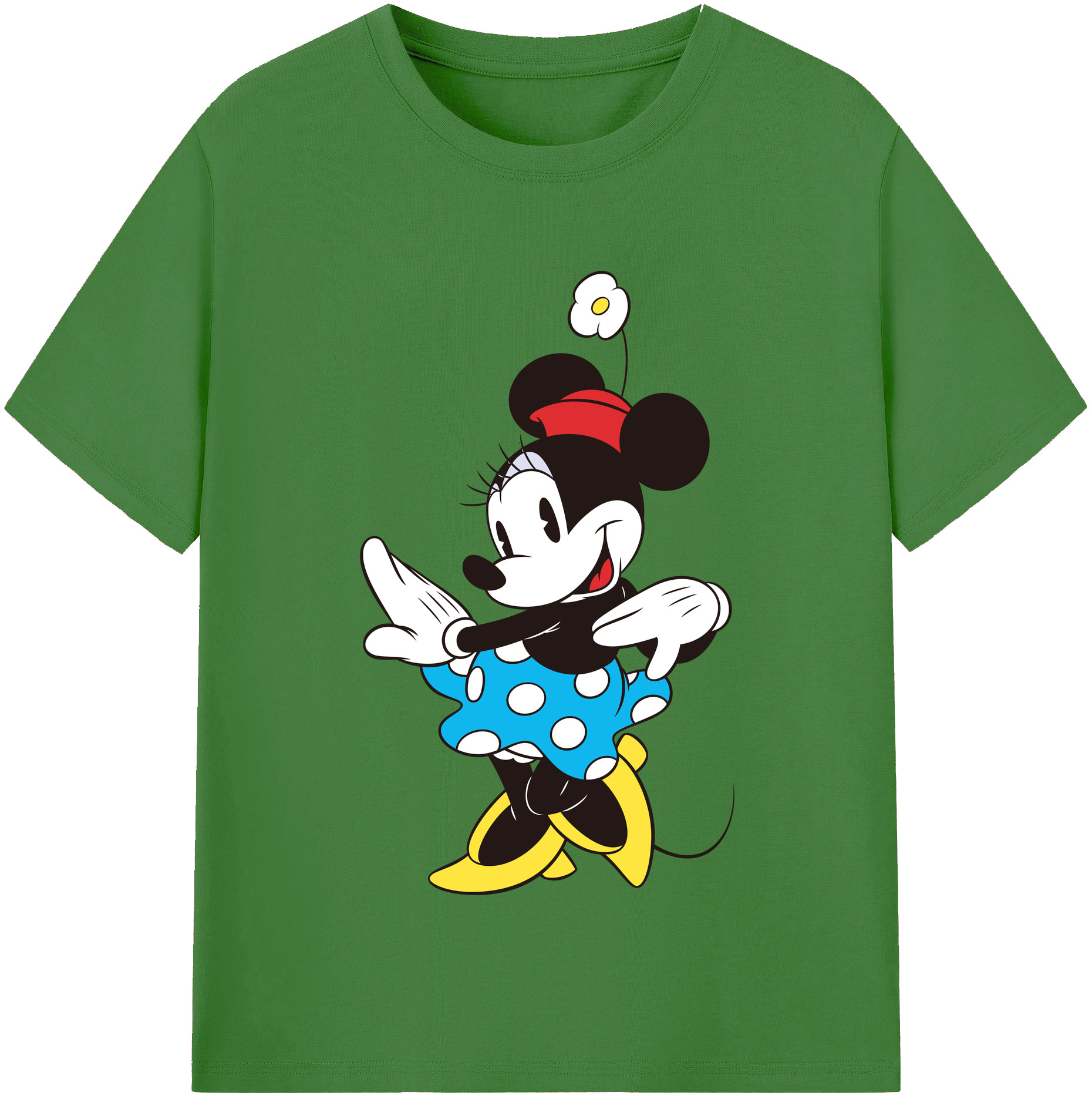 （画像用） ミッキーマウス Mickey Mouse レディースカジュアルプリントTシャツ（綿100％）